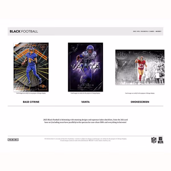 2025 Panini Black Football NFL Hobby Box view 2