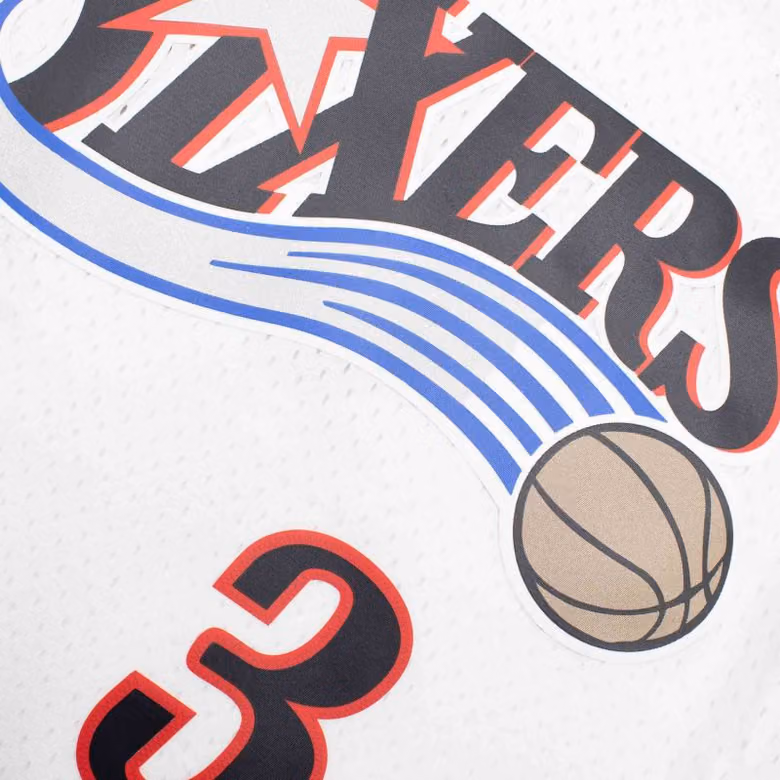 Allen Iverson #3 Philadelphia 76ers 2000-01 Mitchell & Ness Swingman NBA Jersey White view 5