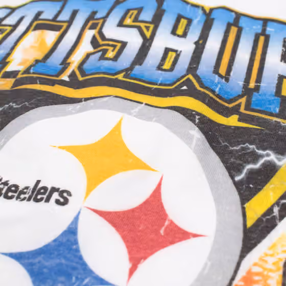 Pittsburgh Steelers Fireball Oversized NFL T-Shirt White view 3
