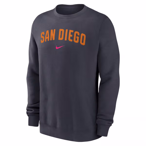 San Diego Padres City Connect 2-Hit Club Crew Pullover Navy view 2