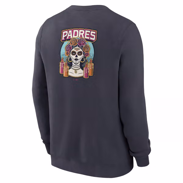 San Diego Padres City Connect 2-Hit Club Crew Pullover Navy view 3