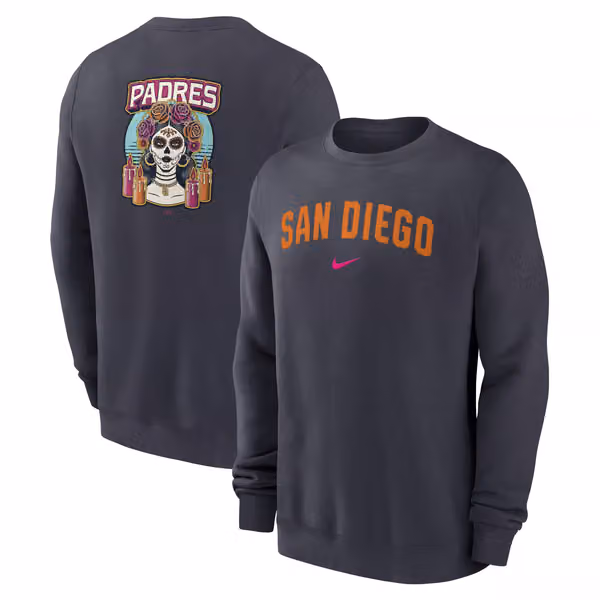 San Diego Padres City Connect 2-Hit Club Crew Pullover Navy view 1