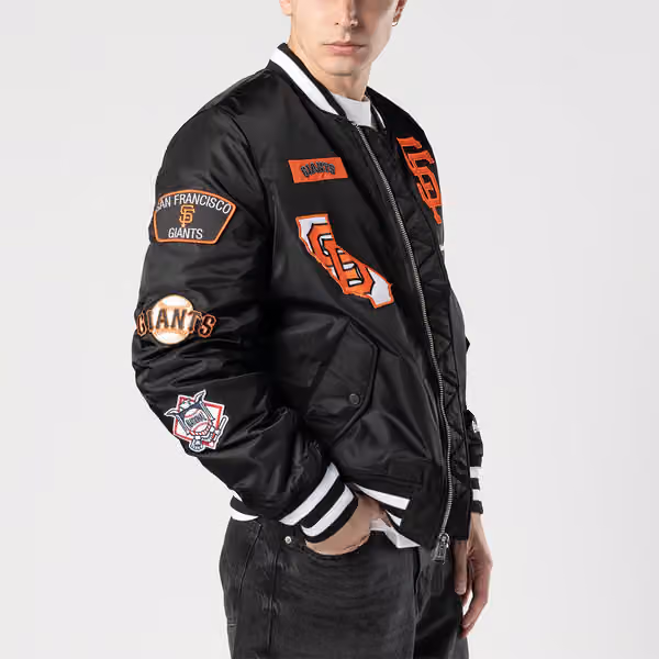 San Francisco Giants Alpha Industries MA-1 MLB Bomber Jacket Black view 6