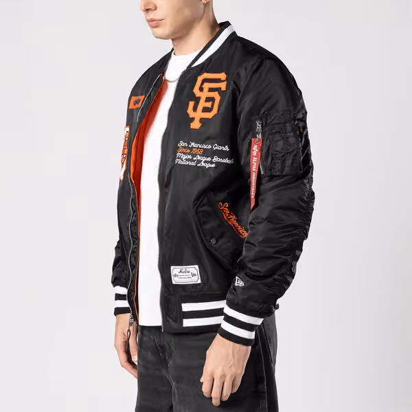 San Francisco Giants Alpha Industries MA-1 MLB Bomber Jacket Black view 5
