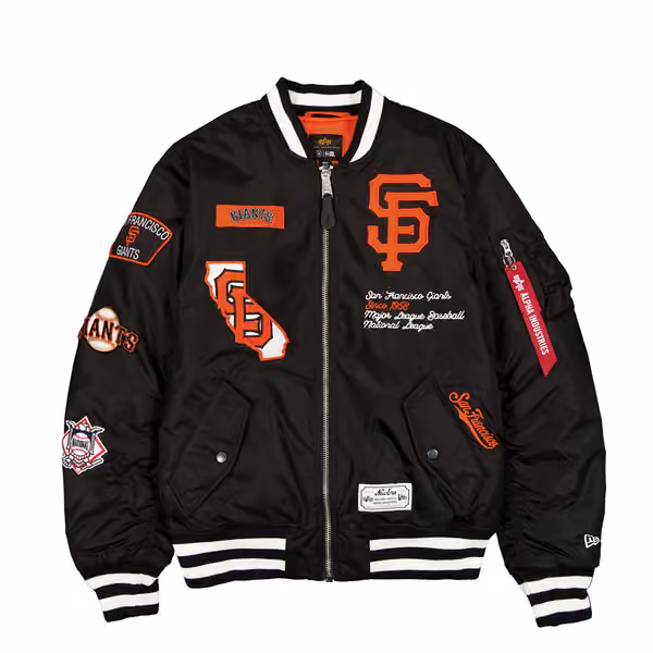 San Francisco Giants Alpha Industries MA-1 MLB Bomber Jacket Black view 1