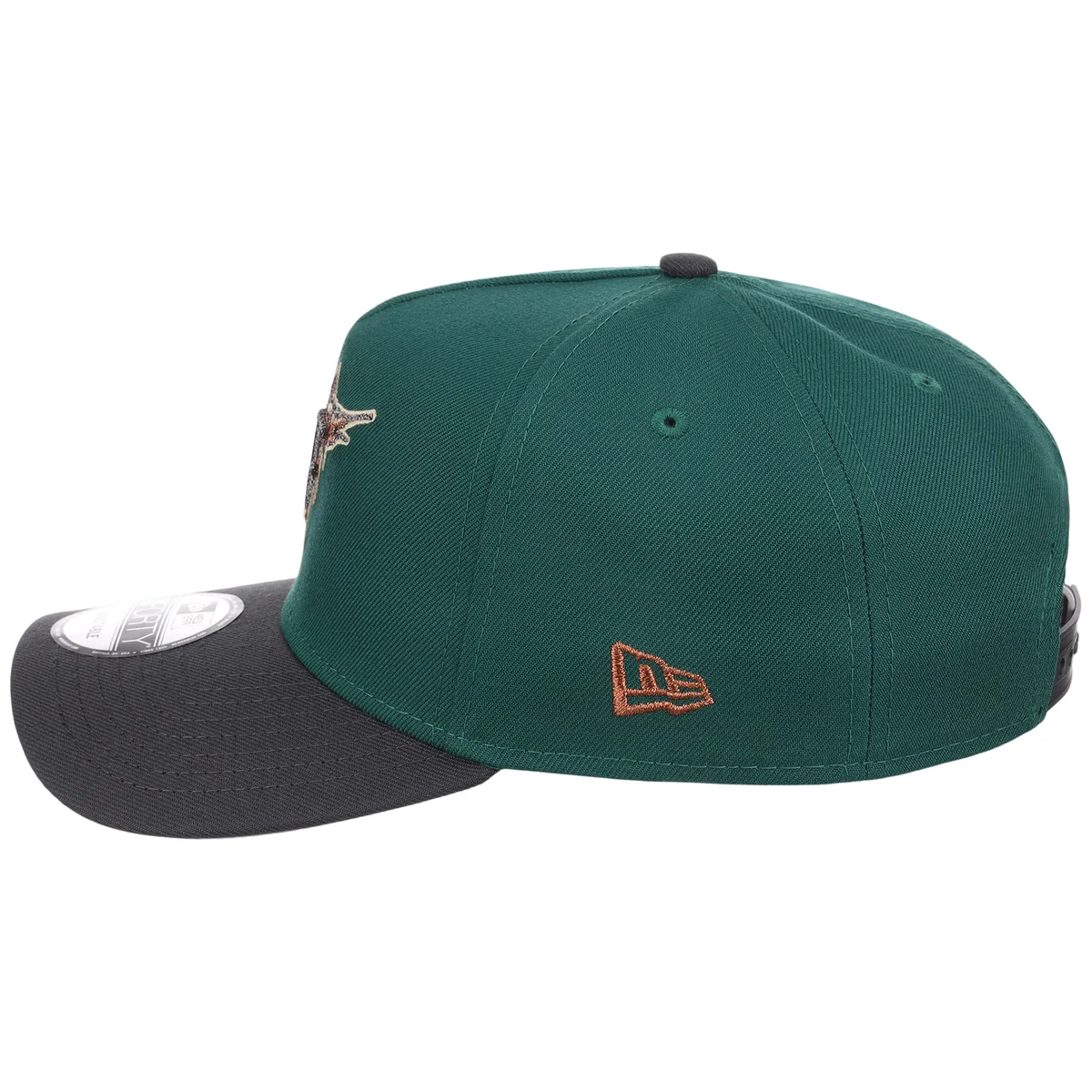 Florida Marlins MLB Emerald Graphite New Era 9FORTY detail view