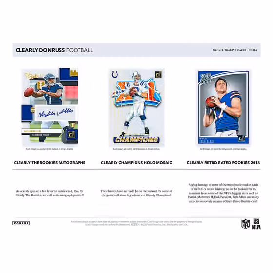 2022 Panini Clearly Donruss Football NFL Hobby Box view 3