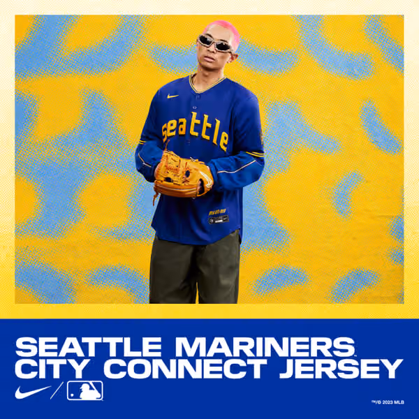 Seattle Mariners Nike City Connect MLB Jersey Blue view 4