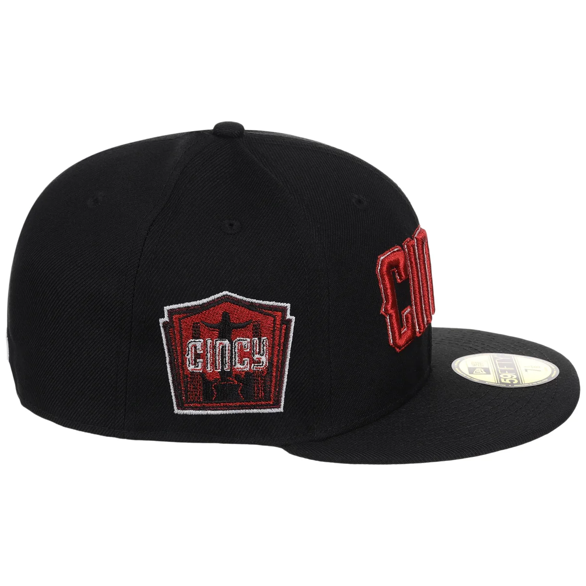 Cincinnati Reds MLB City Connect - Black Metallics New Era 59FIFTY detail view