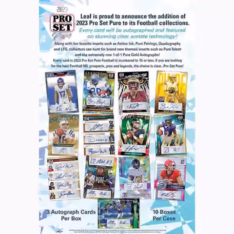 2023 Leaf Pro Set Pure Football Hobby Box view 2
