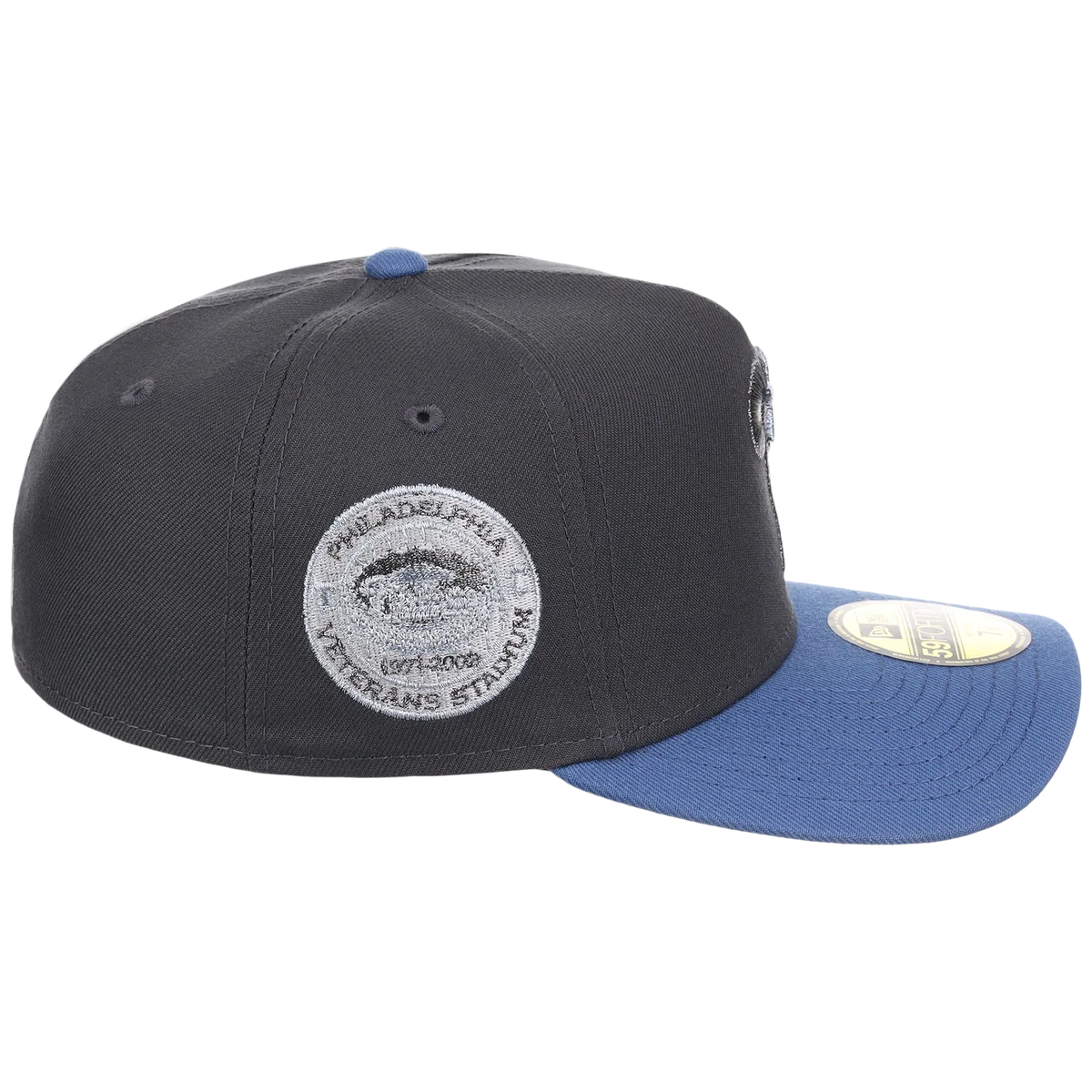 Philadelphia Phillies MLB Indigo Steel New Era 59FORTY detail view
