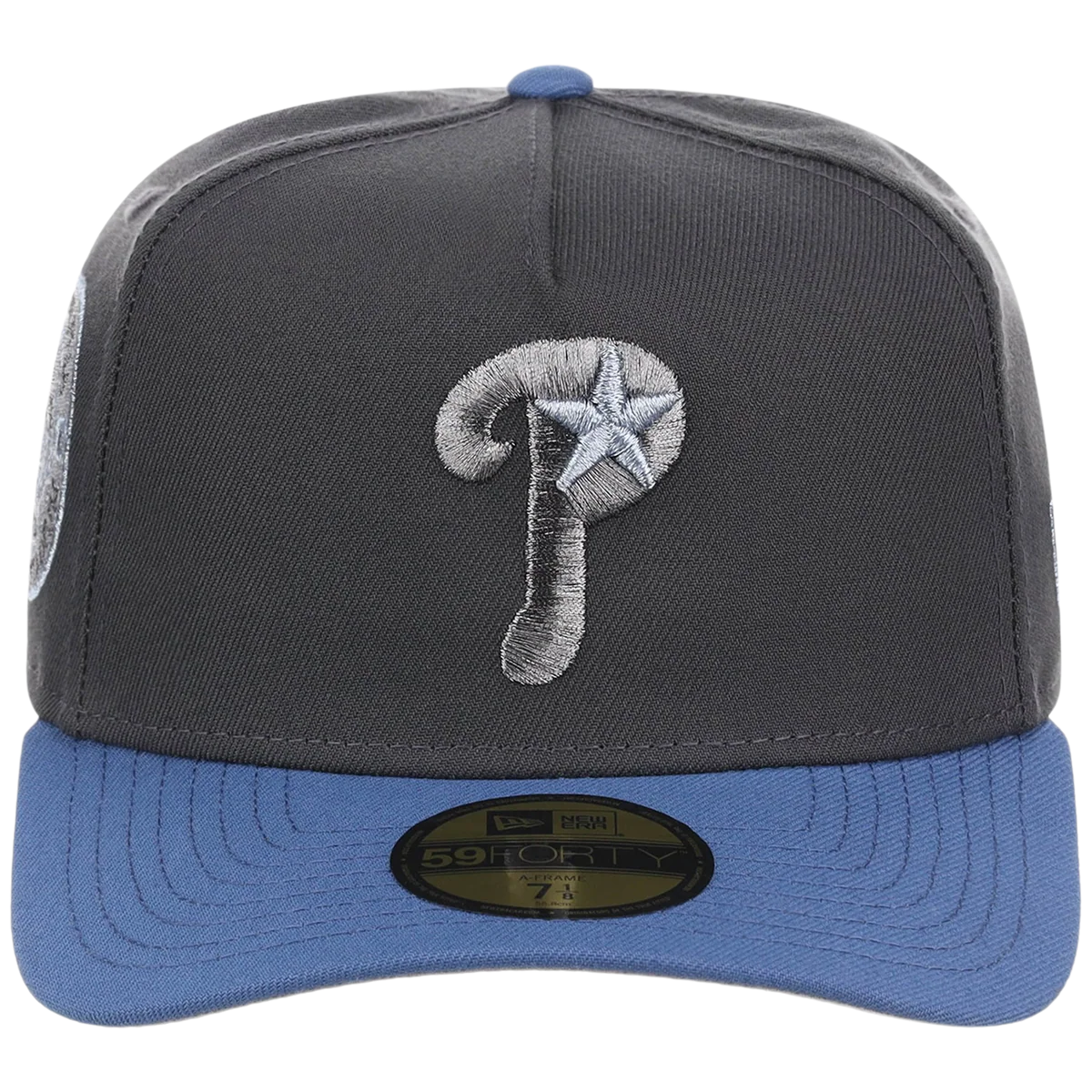 Philadelphia Phillies MLB Indigo Steel New Era 59FORTY detail view
