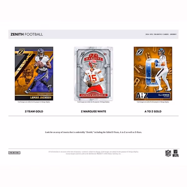 2024 Panini Zenith Football NFL Hobby Box view 4