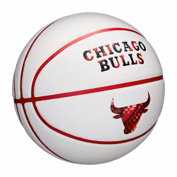 Chicago Bulls Pixel NBA Basketball White (Size 7) view 4