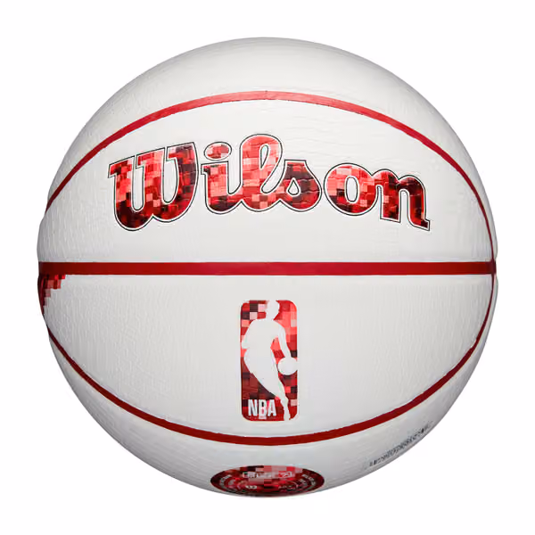 Chicago Bulls Pixel NBA Basketball White (Size 7) view 2