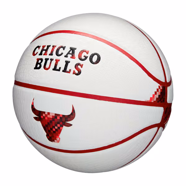 Chicago Bulls Pixel NBA Basketball White (Size 7) view 5