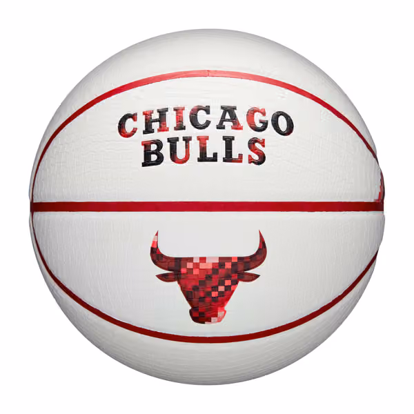 Chicago Bulls Pixel NBA Basketball White (Size 7) view 1