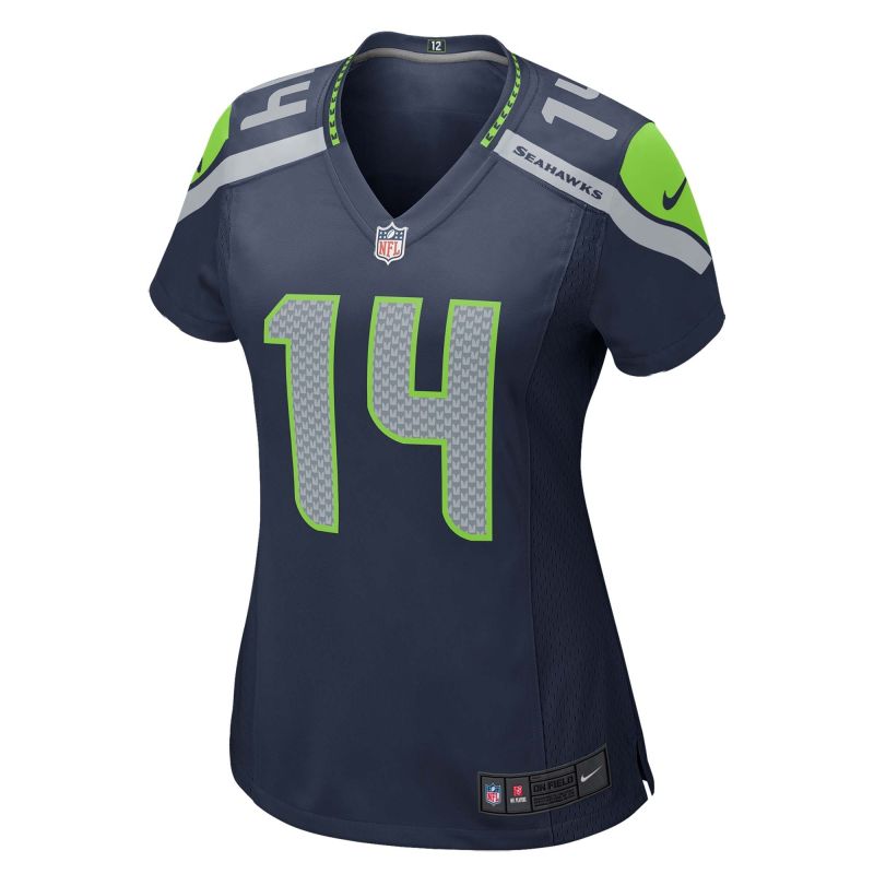 DK Metcalf #14 Seattle Seahawks Nike Game NFL Jersey Navy (WOMEN'S) view 3