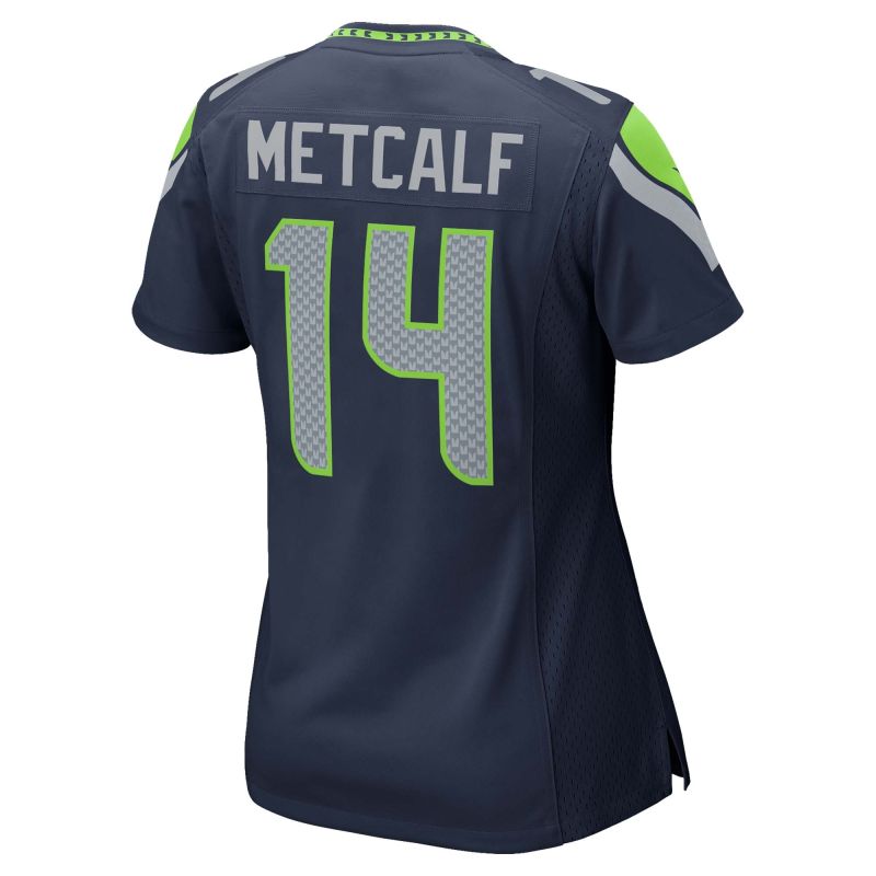 DK Metcalf #14 Seattle Seahawks Nike Game NFL Jersey Navy (WOMEN'S) view 2