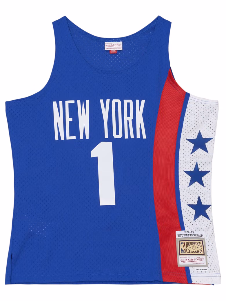 Nate "Tiny" Archibald #1 New York Nets 1976-77 Swingman NBA Jersey Blue view 1