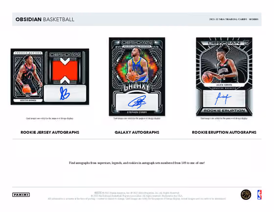 2021/22 Panini Obsidian Basketball NBA Hobby Box view 2