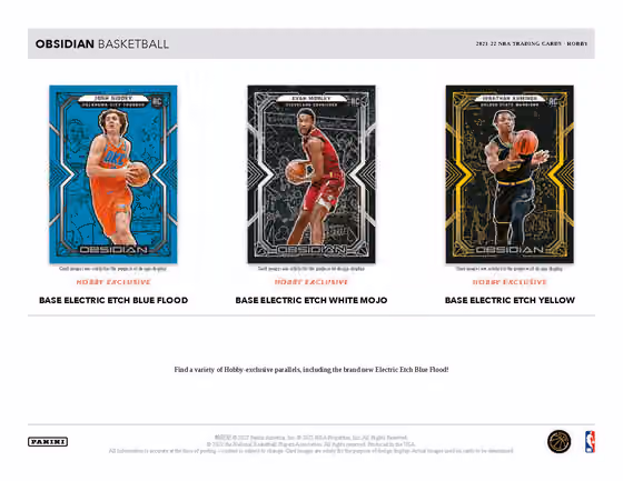 2021/22 Panini Obsidian Basketball NBA Hobby Box view 4