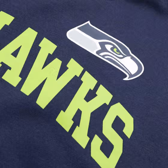 Seattle Seahawks Wordmark Nike Club Pullover Crew Navy view 3