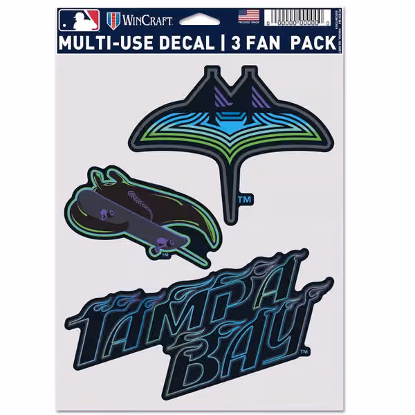 Tampa Bay Rays City Connect Multi-Use MLB Decals Set (3 Pcs.) view 1
