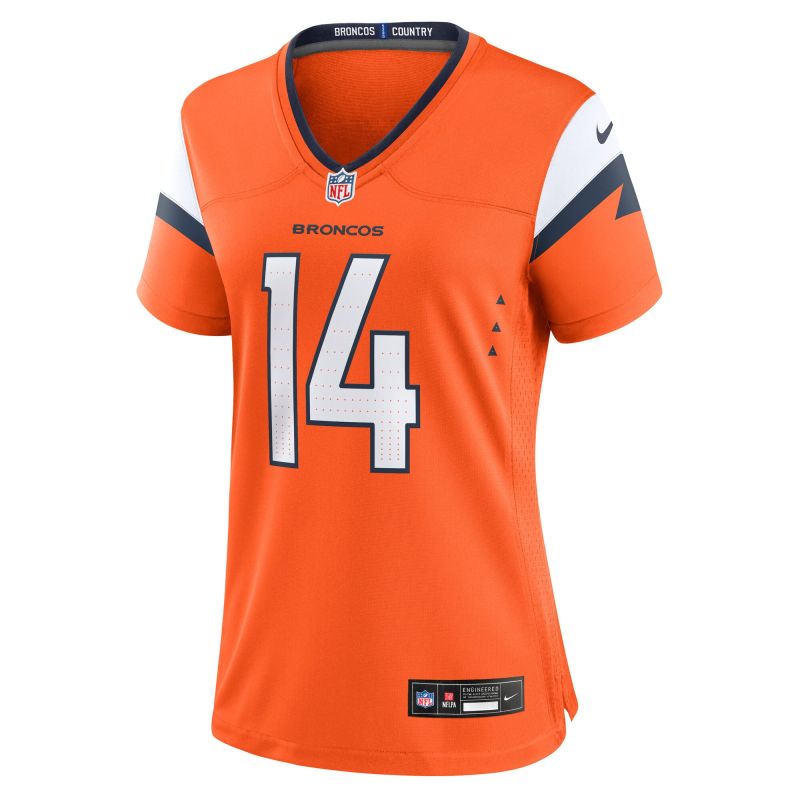 Courtland Sutton #14 Denver Broncos Nike Game NFL Jersey Orange (WOMEN'S) view 2