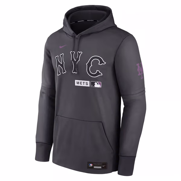 New York Mets City Connect 2026 MLB Authentic Therma Hoodie Anthracite view 1
