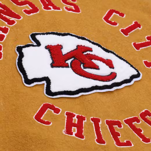 Kansas City Chiefs Dusted Varsity NFL Jacket Brown/Cream view 6