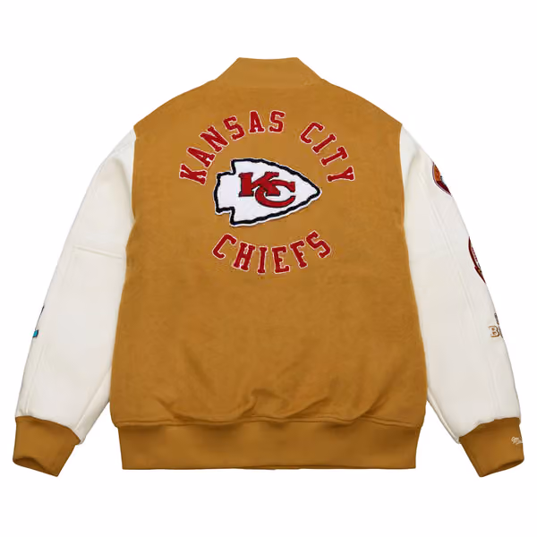 Kansas City Chiefs Dusted Varsity NFL Jacket Brown/Cream view 2