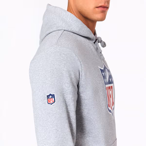 NFL Shield Logo Hoodie New Era NFL Sweatshirt Grey view 3