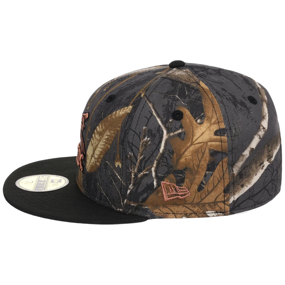 Chicago White Sox MLB Black Realtree 2-TONE Black & Copper New Era 59FIFTY detail view