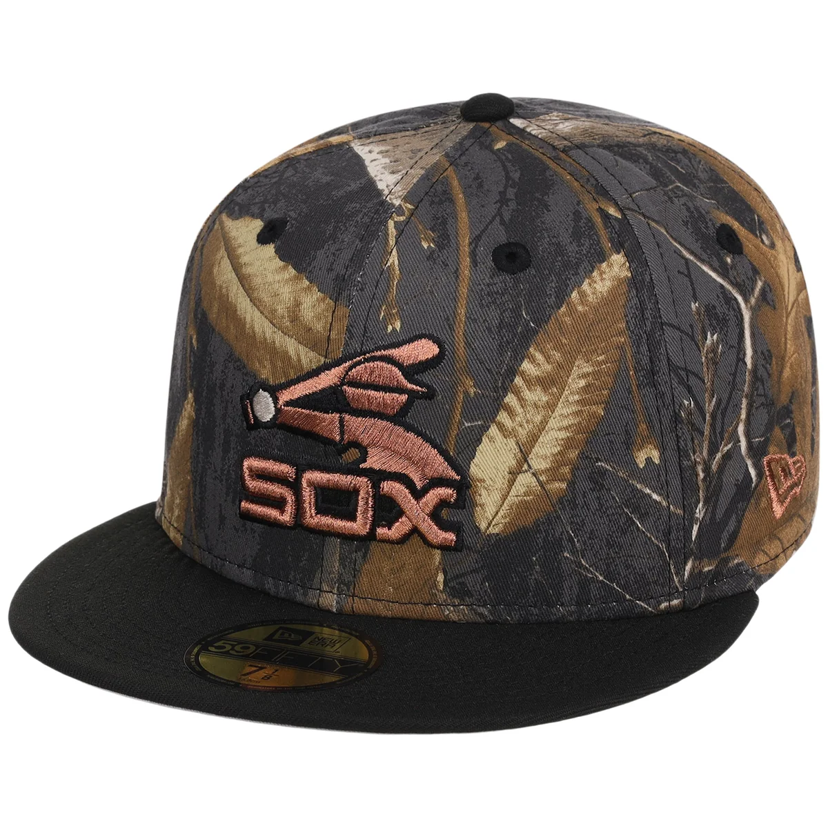 Chicago White Sox MLB Black Realtree 2-TONE Black & Copper New Era 59FIFTY detail view