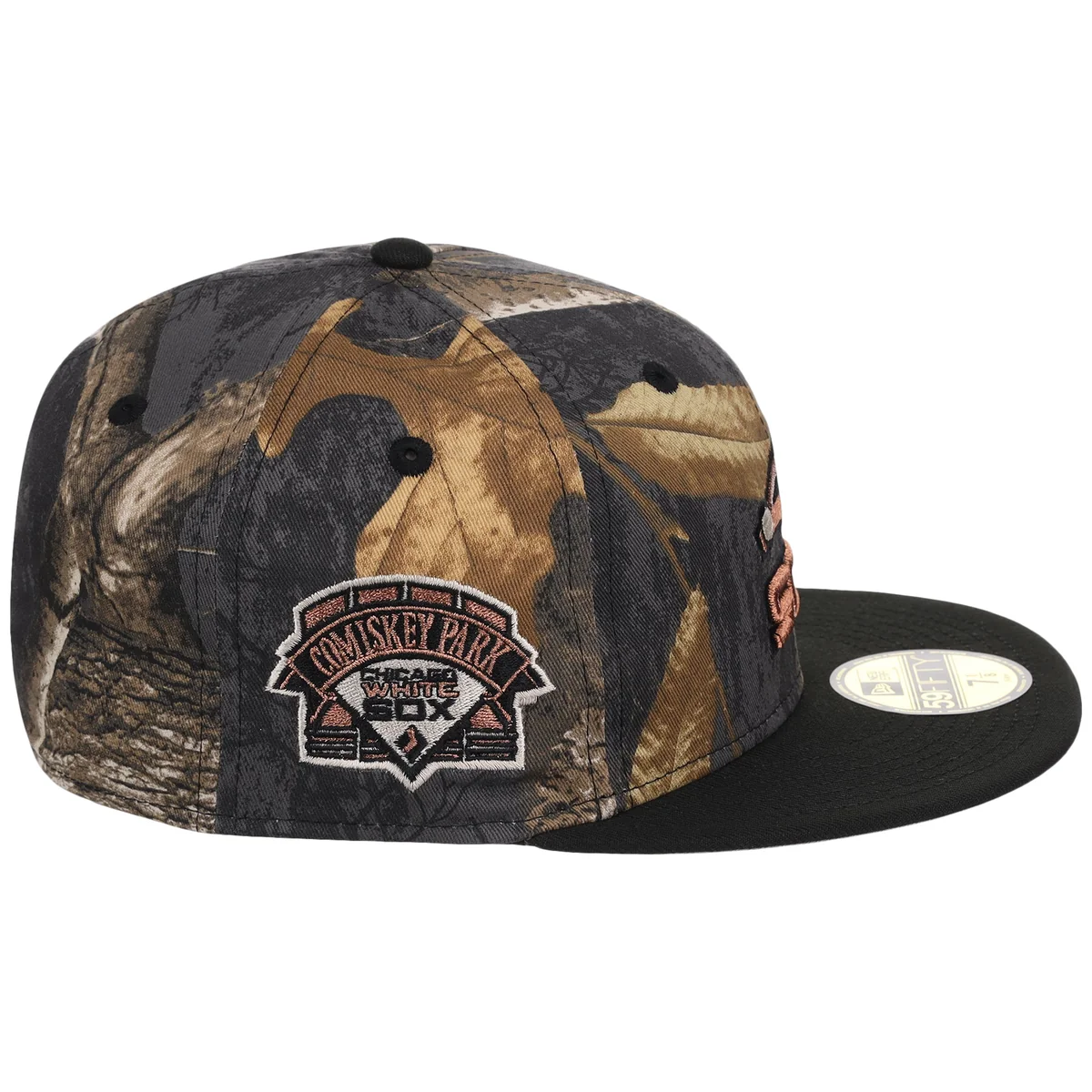Chicago White Sox MLB Black Realtree 2-TONE Black & Copper New Era 59FIFTY detail view