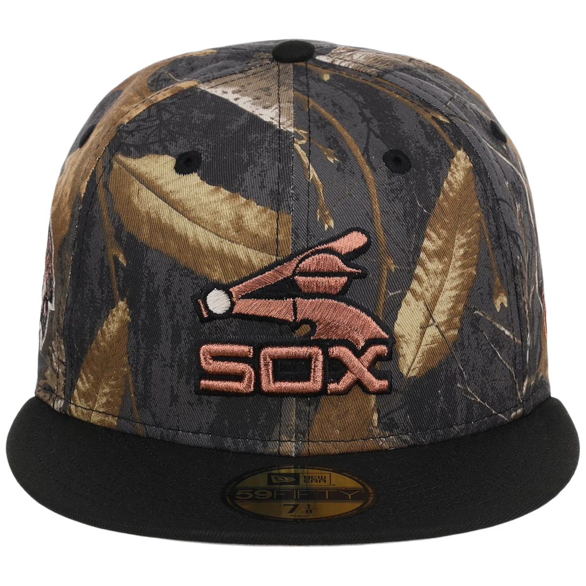 Chicago White Sox MLB Black Realtree 2-TONE Black & Copper New Era 59FIFTY detail view