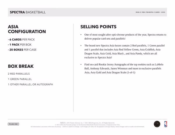 2020/21 Panini Spectra Basketball Asia Tmall Box NBA view 5