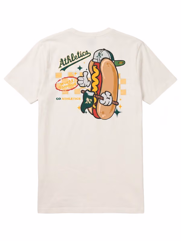 Athletics Ballpark Hot Dog Oversized MLB T-Shirt Cream view 3