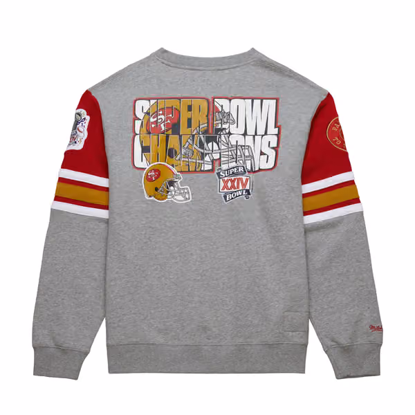 San Francisco 49ers Mitchell & Ness All Over Crew 4.0 NFL Pullover Gray view 2