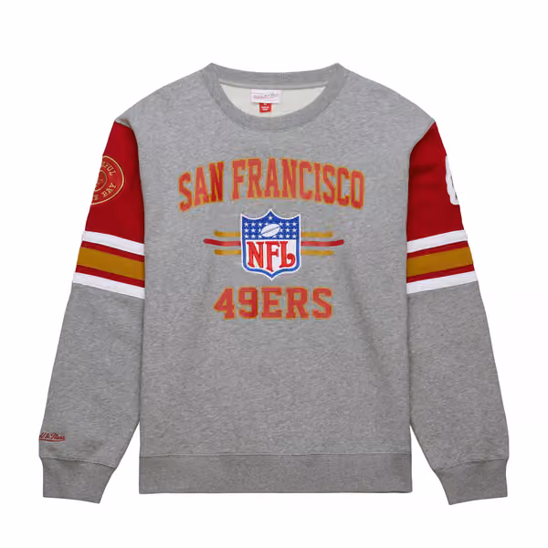 San Francisco 49ers Mitchell & Ness All Over Crew 4.0 NFL Pullover Gray view 1