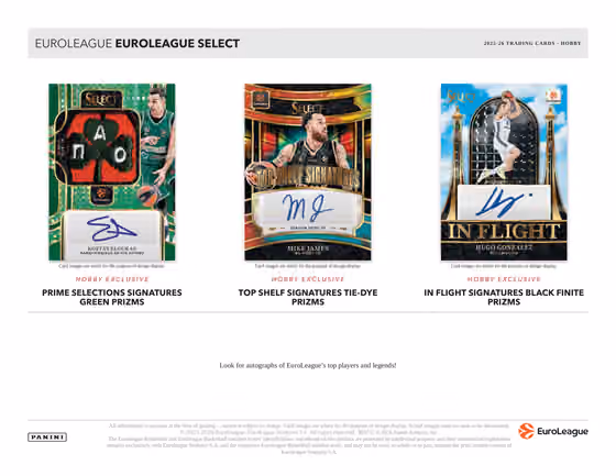 2025/26 Panini Select EuroLeague Basketball Hobby Box view 3