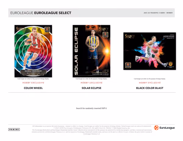 2025/26 Panini Select EuroLeague Basketball Hobby Box view 4