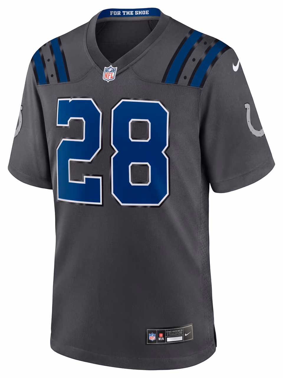Jonathan Taylor #28 Indianapolis Colts 2026 Rivalries Game NFL Jersey Anthracite view 2