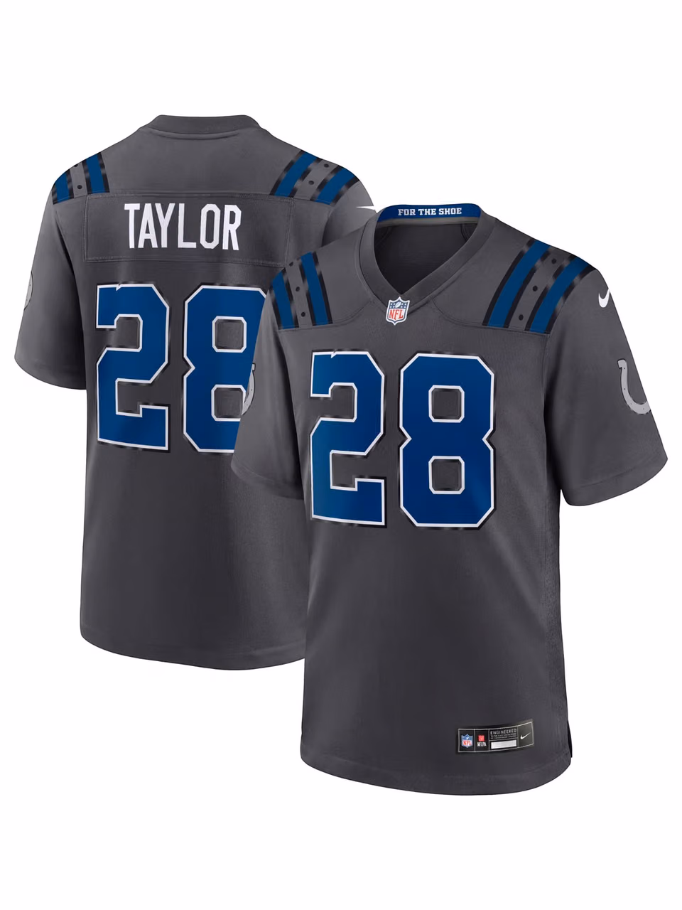 Jonathan Taylor #28 Indianapolis Colts 2026 Rivalries Game NFL Jersey Anthracite view 1