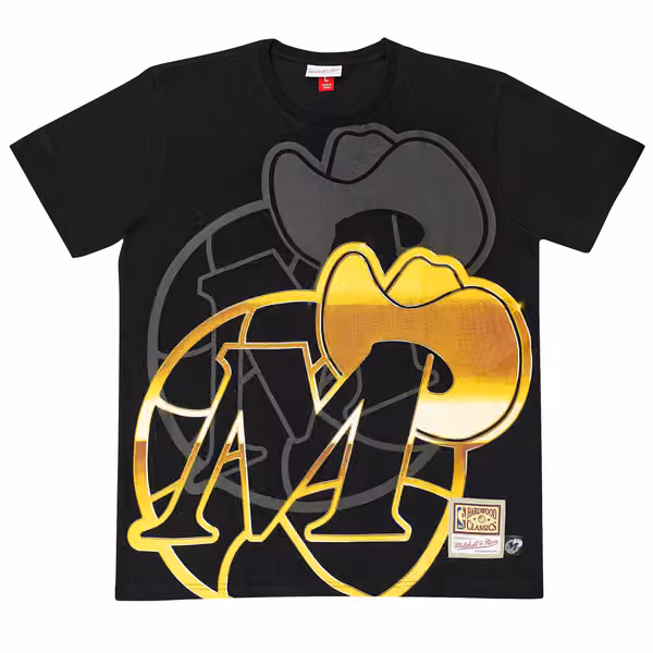 Dallas Mavericks Big Face 4.0 Heavyweight Mitchell & Ness NBA T-Shirt Black view 1