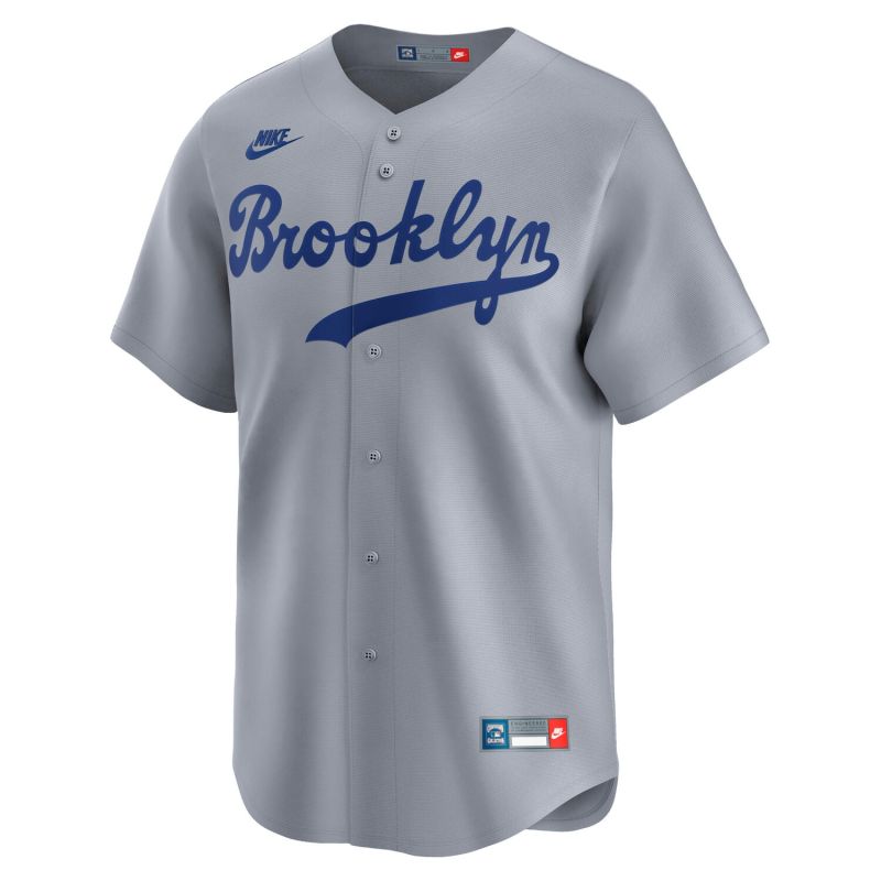 Brooklyn Dodgers Cooperstown Nike Limited MLB Jersey Gray view 1