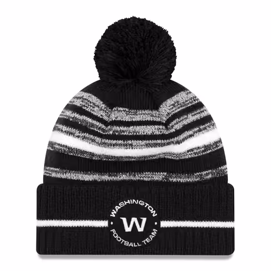 Washington Football Team Black & White 2021 NFL Sideline New Era Sport Knit Hat product photo