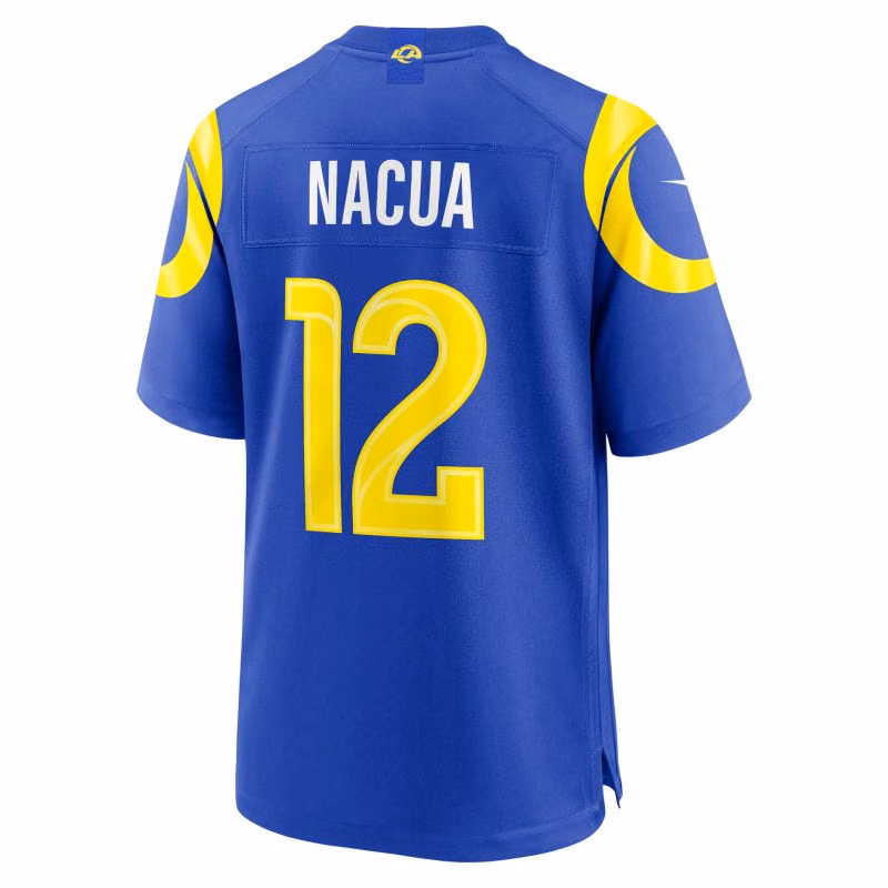 Puka Nacua #12 Los Angeles Rams 2026 Game NFL Jersey Blue view 3