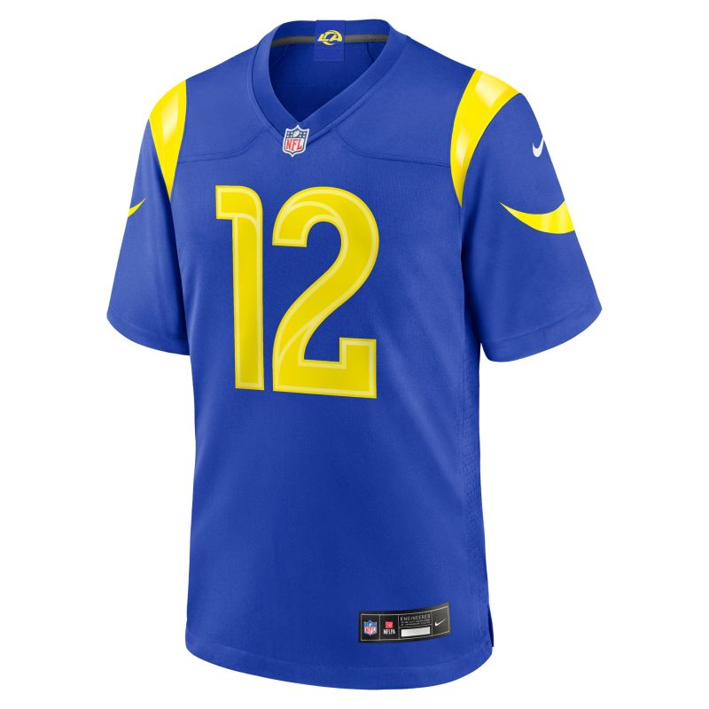 Puka Nacua #12 Los Angeles Rams 2026 Game NFL Jersey Blue view 2